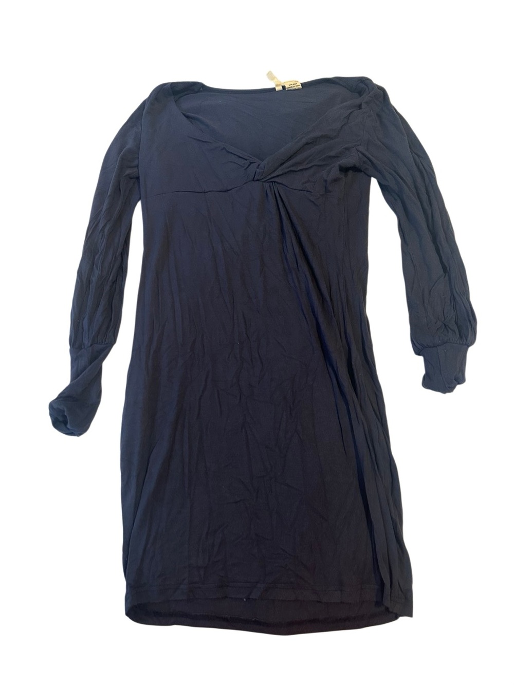 Covet Montreal Bamboo Jersey Twist Front Long Sleeve Mini Dress S